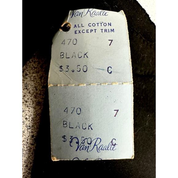 VTG NOS Van Raalte Black Ladies Cotton Gloves 1950s Sz 7  Almost Elbow Length - Picture 4 of 4